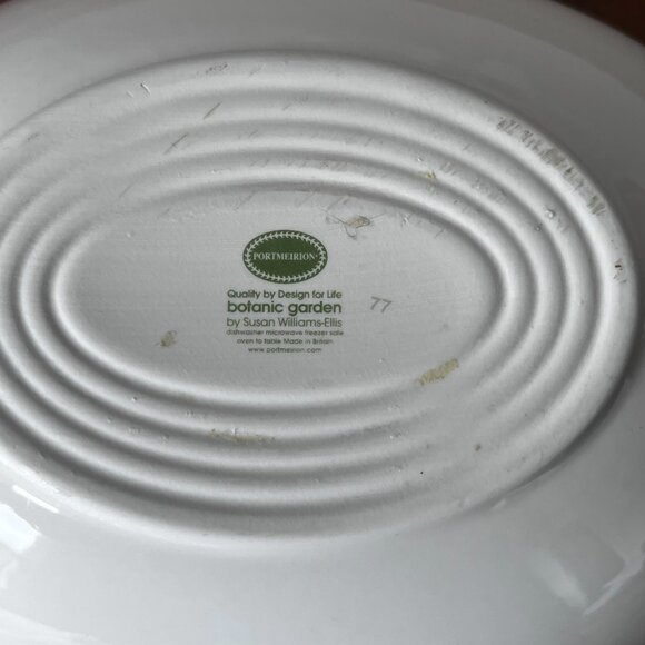 Portmeirion Botanic Garden Deep Oval Serving Bowl Dish 9" Clematis England Vtg. - Picture 8 of 10